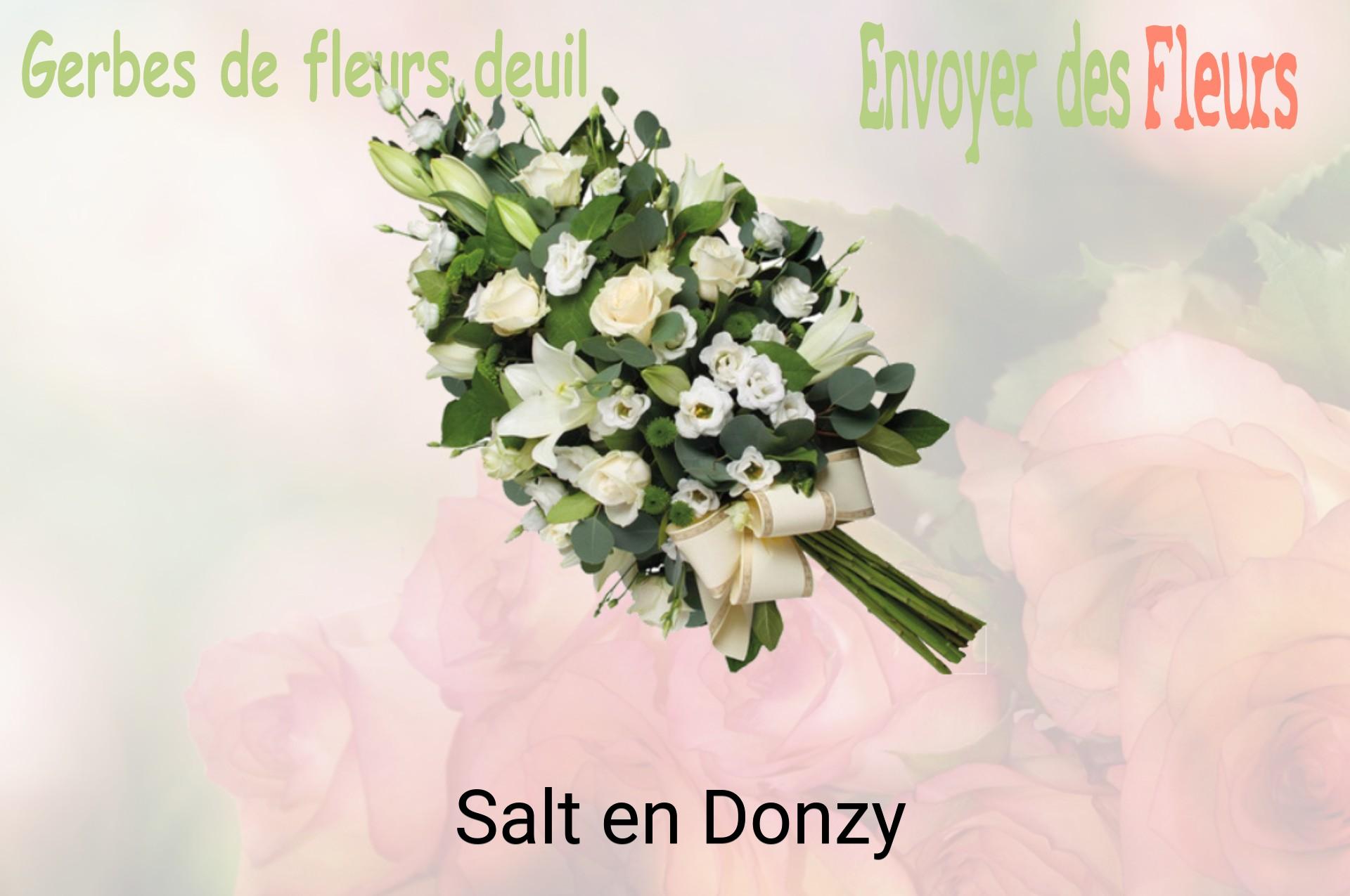 Gerbe de fleurs de deuil livrée à Salt-en-Donzy